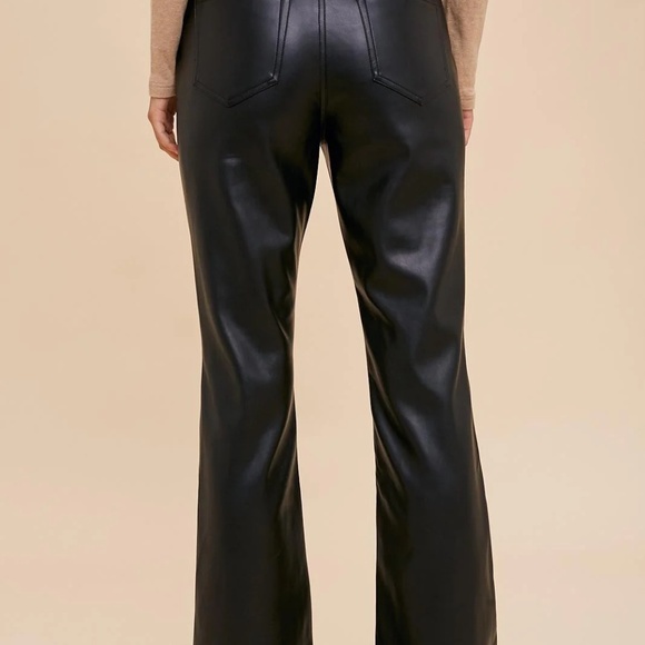 Flared Vegan Leather Pants - Picture 4 of 6